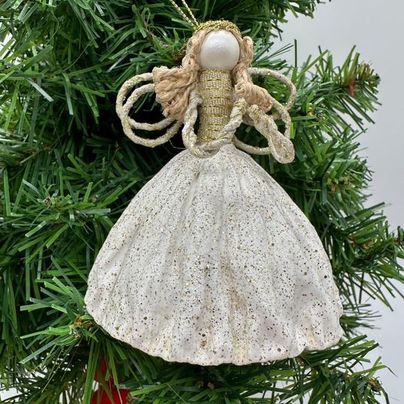 Dekorasyon Ornament Gold and White Angel Lotus Pod Ornament - Picture 8 of 11